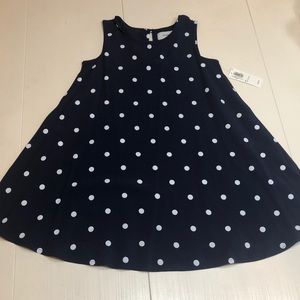 Navy blue and white polka dot old navy 4T dress